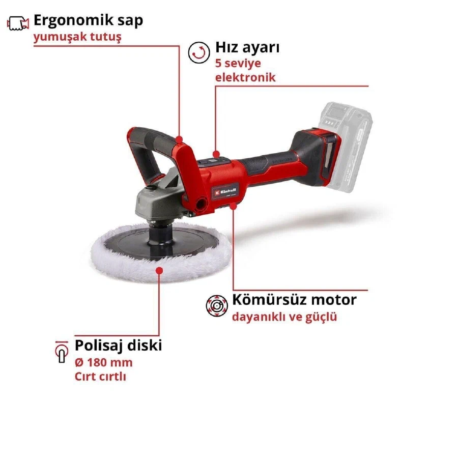 CE-CP 18/180 Li E-Solo, Akülü Polisaj ve Zımpara Makinesi(Akü ve şarj cihazı dahil değildir)-2093320